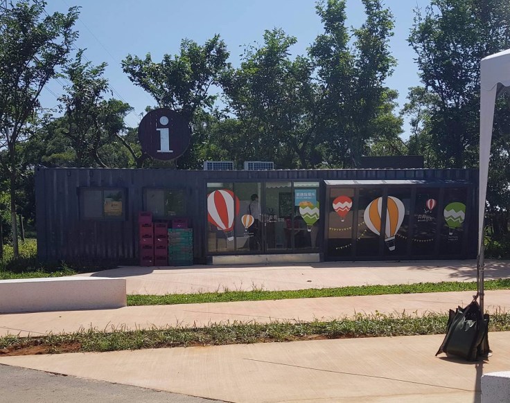 Information booth at hot air balloon festival