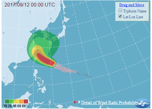 typhoon TAMIL intensity map