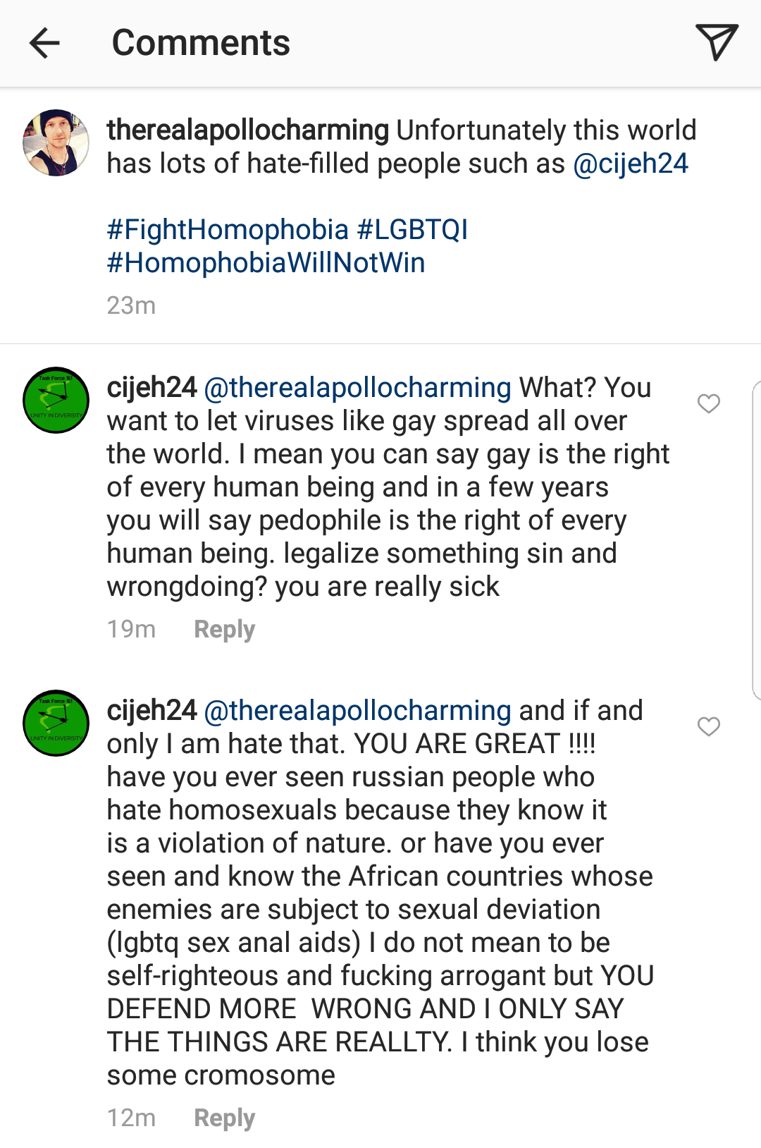Cyberbullying instagram comments